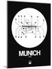 Munich White Subway Map-NaxArt-Mounted Art Print