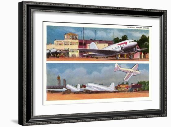 Municipal Airport, Chicago, Illinois-null-Framed Art Print