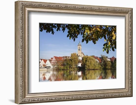 Municipal Church of Stadtkirche St. Laurentius, Nurtingen, Neckar River-Marcus Lange-Framed Photographic Print