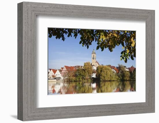 Municipal Church of Stadtkirche St. Laurentius, Nurtingen, Neckar River-Marcus Lange-Framed Photographic Print