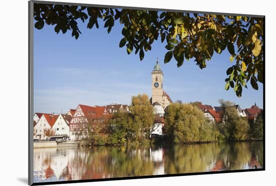 Municipal Church of Stadtkirche St. Laurentius, Nurtingen, Neckar River-Marcus Lange-Mounted Photographic Print