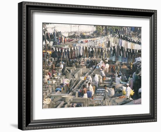 Municipal Laundry, Mahalaxmi Dhobi Ghat, Mumbai (Bombay), India-Tony Waltham-Framed Photographic Print