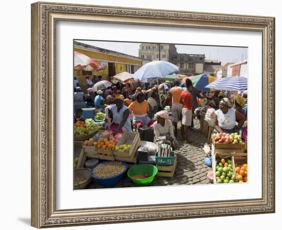 Municipal Market at Assomada, Santiago, Cape Verde Islands, Africa-R H Productions-Framed Photographic Print