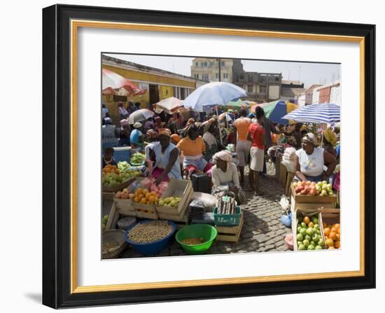 Municipal Market at Assomada, Santiago, Cape Verde Islands, Africa-R H Productions-Framed Photographic Print