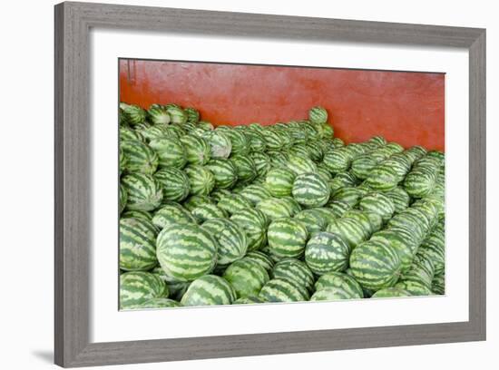 Municipal Market Watermelons for Sale, Manaus, Amazon, Brazil-Cindy Miller Hopkins-Framed Photographic Print