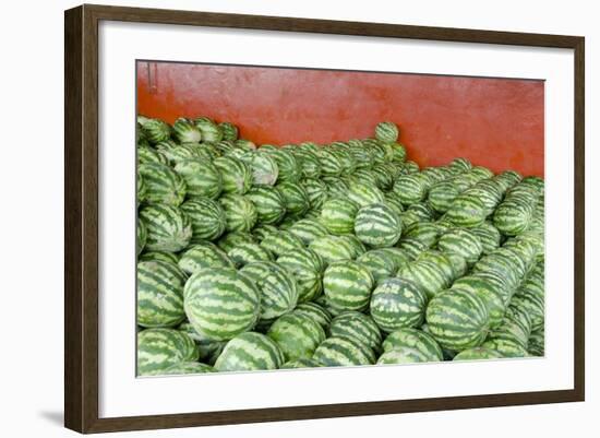 Municipal Market Watermelons for Sale, Manaus, Amazon, Brazil-Cindy Miller Hopkins-Framed Photographic Print