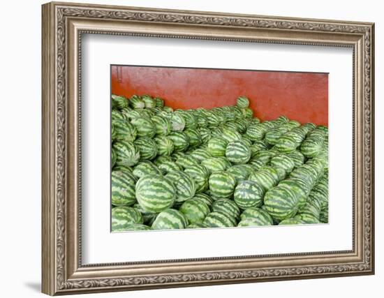 Municipal Market Watermelons for Sale, Manaus, Amazon, Brazil-Cindy Miller Hopkins-Framed Photographic Print