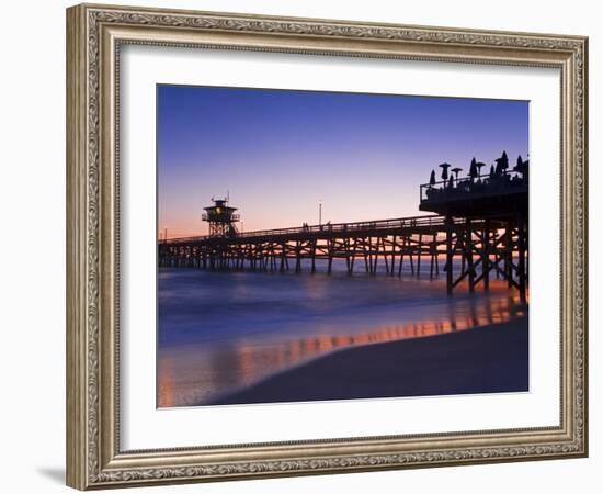 Municipal Pier at Sunset, San Clemente, Orange County, Southern California, USA-Richard Cummins-Framed Photographic Print