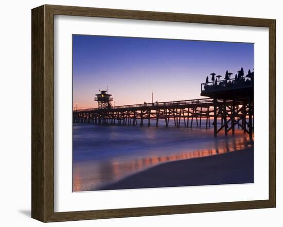 Municipal Pier at Sunset, San Clemente, Orange County, Southern California, USA-Richard Cummins-Framed Photographic Print