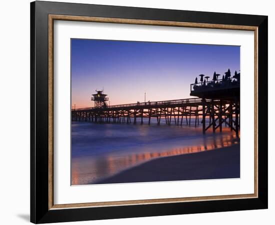 Municipal Pier at Sunset, San Clemente, Orange County, Southern California, USA-Richard Cummins-Framed Photographic Print