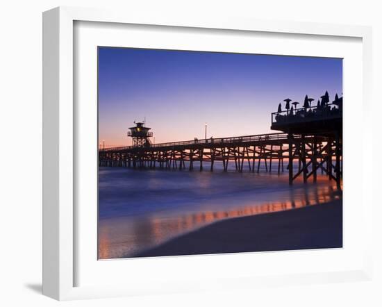 Municipal Pier at Sunset, San Clemente, Orange County, Southern California, USA-Richard Cummins-Framed Photographic Print