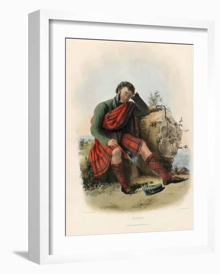 Munro , from the Clans of the Scottish Highlands, Pub.1845 (Colour Litho)-Robert Ronald McIan-Framed Giclee Print