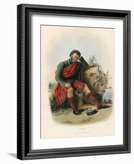 Munro , from the Clans of the Scottish Highlands, Pub.1845 (Colour Litho)-Robert Ronald McIan-Framed Giclee Print