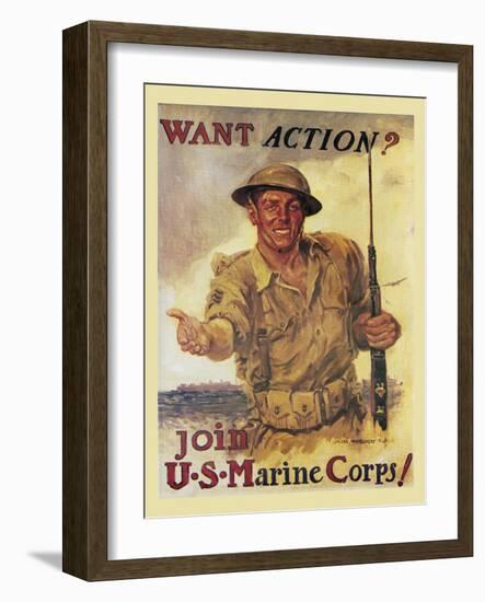 Mural Action Marines-null-Framed Giclee Print