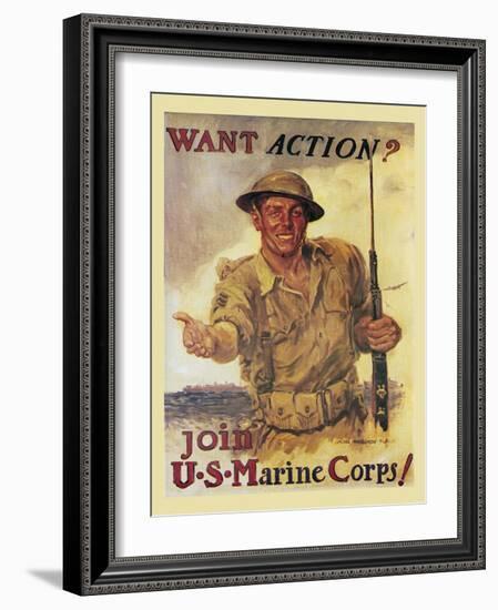 Mural Action Marines-null-Framed Giclee Print