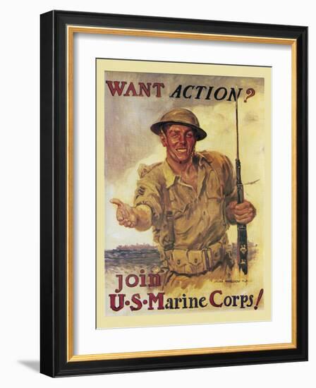 Mural Action Marines-null-Framed Giclee Print