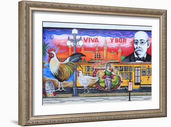 Mural by Chico in Ybor City Historic District-Richard Cummins-Framed Photographic Print