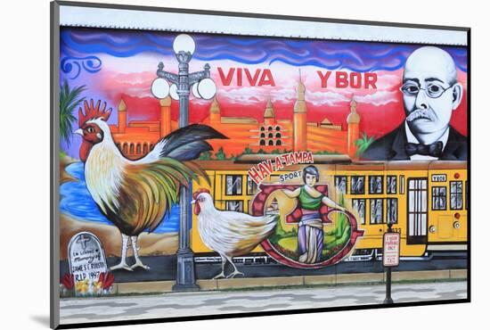 Mural by Chico in Ybor City Historic District-Richard Cummins-Mounted Photographic Print