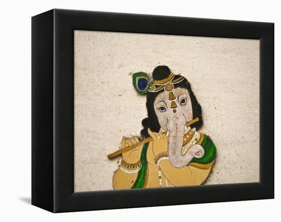 Mural Depicting Ganesha, a Hindu Deity, Inside City Palace, Udaipur, Rajasthan, India-Keren Su-Framed Premier Image Canvas