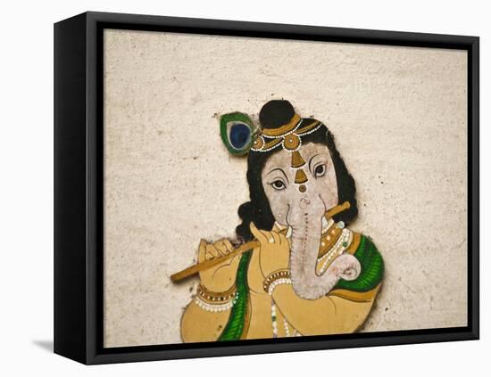 Mural Depicting Ganesha, a Hindu Deity, Inside City Palace, Udaipur, Rajasthan, India-Keren Su-Framed Premier Image Canvas