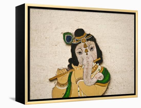Mural Depicting Ganesha, a Hindu Deity, Inside City Palace, Udaipur, Rajasthan, India-Keren Su-Framed Premier Image Canvas