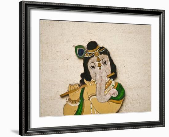 Mural Depicting Ganesha, a Hindu Deity, Inside City Palace, Udaipur, Rajasthan, India-Keren Su-Framed Photographic Print