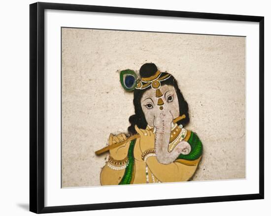 Mural Depicting Ganesha, a Hindu Deity, Inside City Palace, Udaipur, Rajasthan, India-Keren Su-Framed Photographic Print