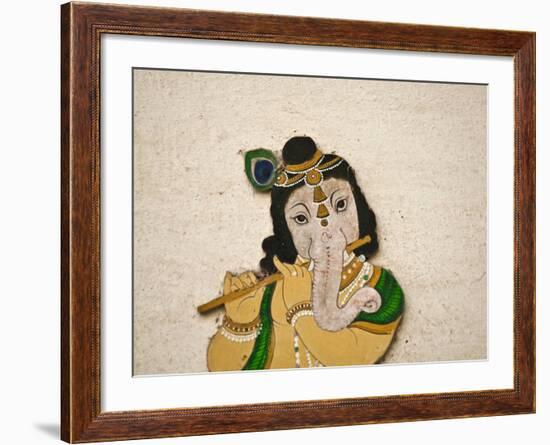 Mural Depicting Ganesha, a Hindu Deity, Inside City Palace, Udaipur, Rajasthan, India-Keren Su-Framed Photographic Print