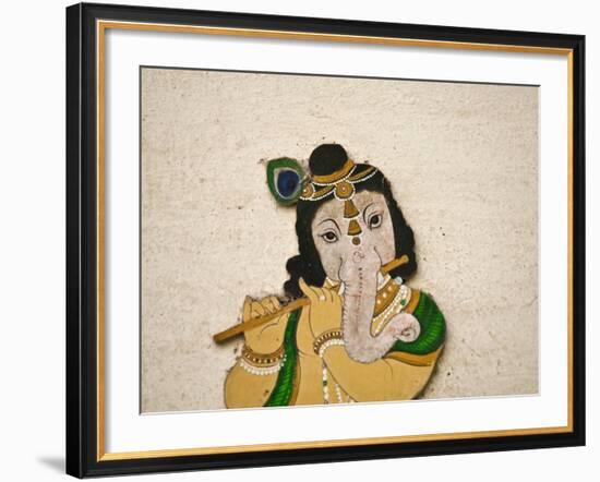 Mural Depicting Ganesha, a Hindu Deity, Inside City Palace, Udaipur, Rajasthan, India-Keren Su-Framed Photographic Print