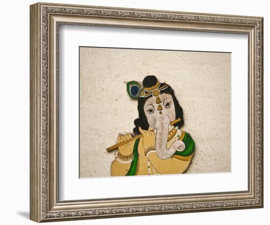 Mural Depicting Ganesha, a Hindu Deity, Inside City Palace, Udaipur, Rajasthan, India-Keren Su-Framed Photographic Print