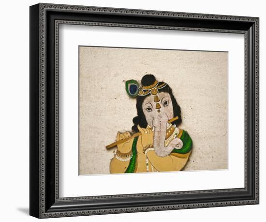 Mural Depicting Ganesha, a Hindu Deity, Inside City Palace, Udaipur, Rajasthan, India-Keren Su-Framed Photographic Print