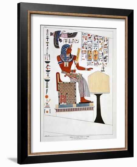 Mural from the Kings Tombs in Thebes, 1820-Giovanni Battista Belzoni-Framed Giclee Print