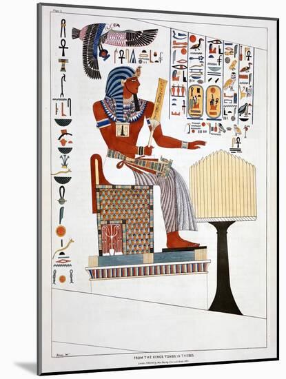 Mural from the Kings Tombs in Thebes, 1820-Giovanni Battista Belzoni-Mounted Giclee Print