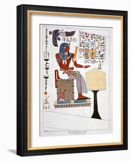 Mural from the Kings Tombs in Thebes, 1820-Giovanni Battista Belzoni-Framed Giclee Print