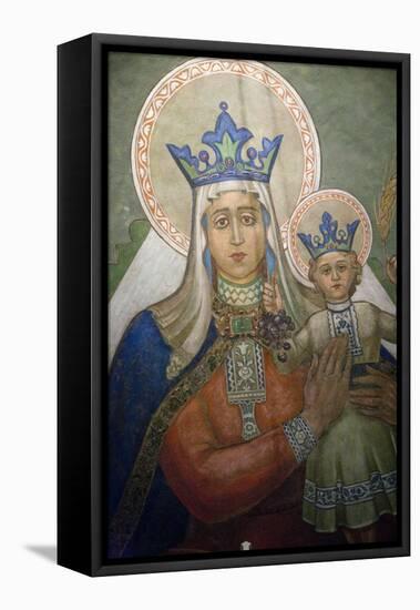 Mural in St. Nicholas Croatian Catholic Church in Millvale, Pa, Usa-Dave Bartruff-Framed Premier Image Canvas