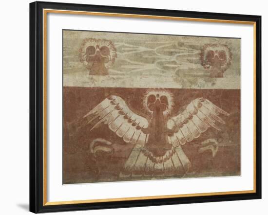 Mural in the Palace of Tetitla, Believed to Represent An Eagle, Arch. Zone of Teotihuacan, Mexico-Richard Maschmeyer-Framed Photographic Print