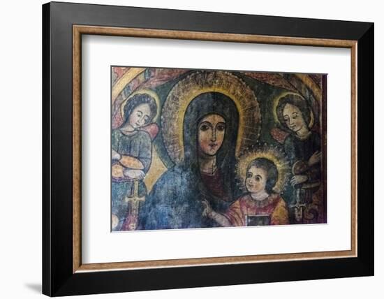 Mural inside Church of Debre Birhan Selassie, Trinity and Mountain Light, Gondar, Ethiopia-Keren Su-Framed Photographic Print