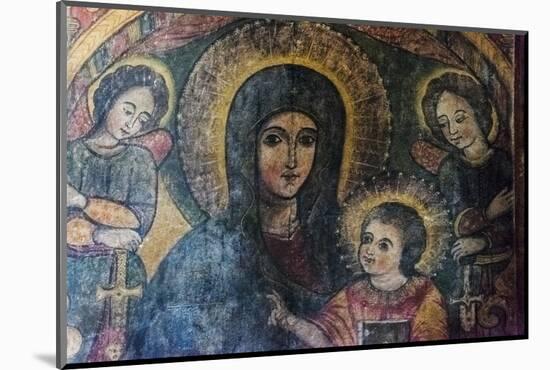 Mural inside Church of Debre Birhan Selassie, Trinity and Mountain Light, Gondar, Ethiopia-Keren Su-Mounted Photographic Print