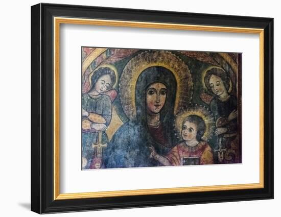 Mural inside Church of Debre Birhan Selassie, Trinity and Mountain Light, Gondar, Ethiopia-Keren Su-Framed Photographic Print