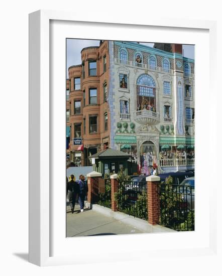 Mural of Famous Boston Characters, Newbury Street, Back Bay, Boston, Massachusetts, USA-Fraser Hall-Framed Photographic Print