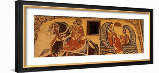 Mural on a Wall, Thakur Nawal Singh Haveli, Nawalgarh, Shekhawati, Rajasthan, India-null-Framed Photographic Print