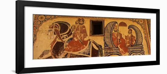 Mural on a Wall, Thakur Nawal Singh Haveli, Nawalgarh, Shekhawati, Rajasthan, India-null-Framed Photographic Print