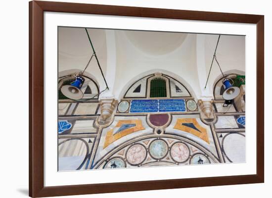 Mural on the wall of a mosque, Al-Jazzar Mosque, Acre, Israel-null-Framed Photographic Print