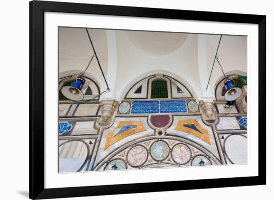 Mural on the wall of a mosque, Al-Jazzar Mosque, Acre, Israel-null-Framed Photographic Print