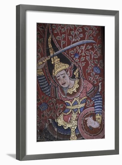 Mural Painting at Wat Suwan Dararam Temple in Ayutthaya-null-Framed Photographic Print