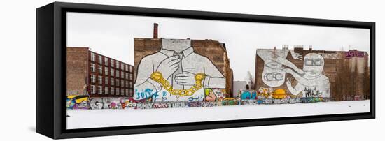 Mural painting by graffiti artist Blu on firewall in Kreuzberg, Berlin, Germany-null-Framed Premier Image Canvas