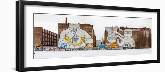 Mural painting by graffiti artist Blu on firewall in Kreuzberg, Berlin, Germany-null-Framed Photographic Print