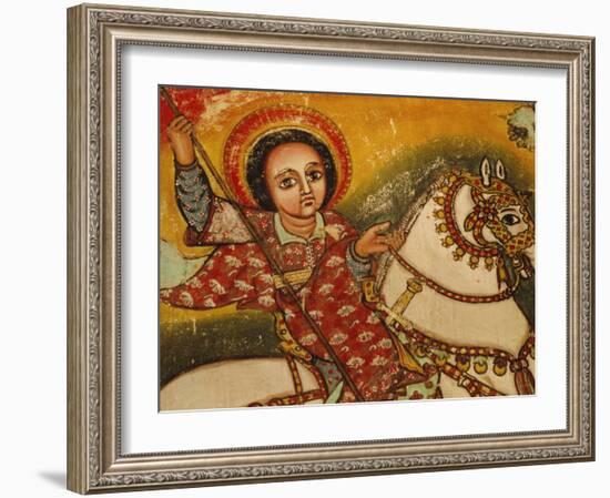 Mural Painting in the Church of Narga Selassie,Dek Island on Lake Tana, Ethiopia, Africa-J P De Manne-Framed Photographic Print