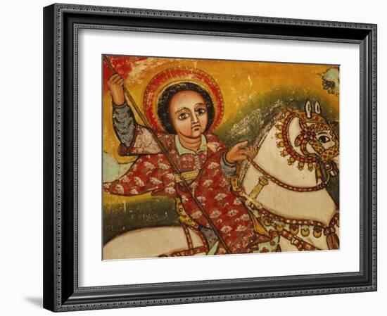 Mural Painting in the Church of Narga Selassie,Dek Island on Lake Tana, Ethiopia, Africa-J P De Manne-Framed Photographic Print