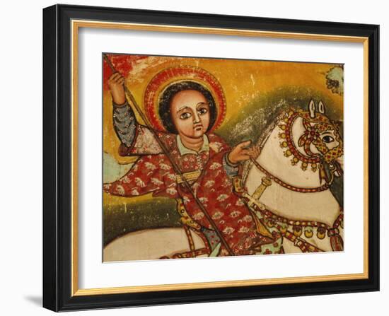 Mural Painting in the Church of Narga Selassie,Dek Island on Lake Tana, Ethiopia, Africa-J P De Manne-Framed Photographic Print